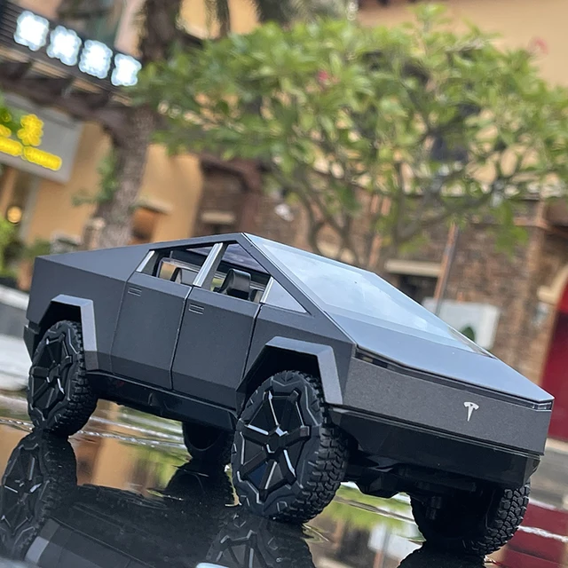 1/24 Tesla Cybertruck Pickup Alloy Car Model Diecast Metal Toy Off-road Vehicle Truck Model Simulation Sound Light Kids Toy Gift 1