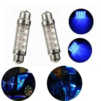 

Led Light Lamp Reading Car Blue Light 42mm Interior Festoon Vehicle Dome Light Universal Bulb Auto
