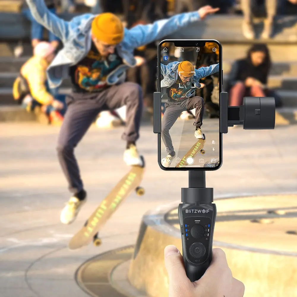  BlitzWolf BW-BS14 bluetooth 3-Axis Gimbal Stabilizer With Three Adjustable Modes for Mobile Phones 