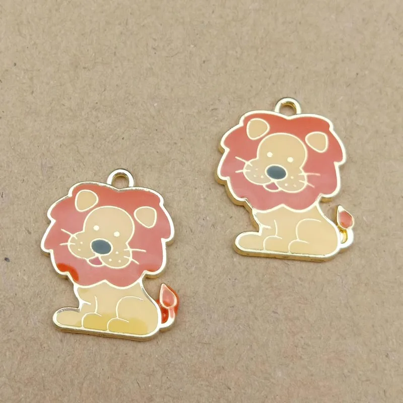 Kawaii Подвески эмалевый сплав 40 шт. Симпатичные капли масла животных Слон Лев Форма DIY ювелирных изделий серьги ожерелье подвески