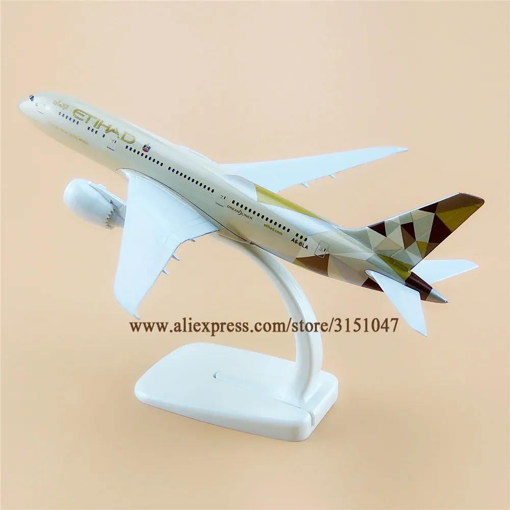 20 см Air ETIHAD Airlines Boeing 787 B787 Airways модель самолета из сплава металла литья под