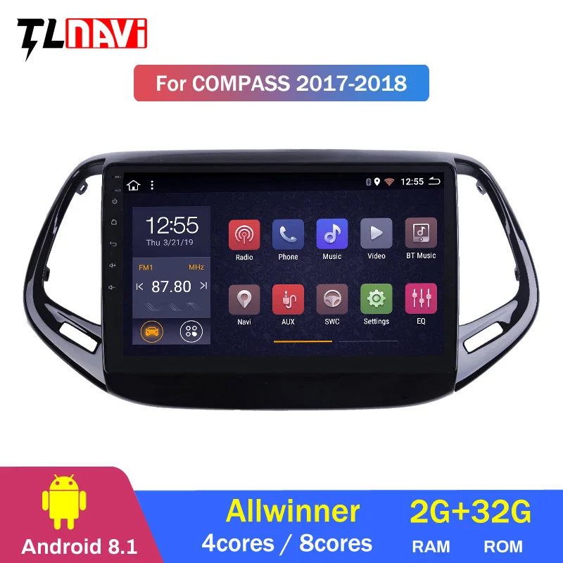 Cheap 2G RAM 32G ROM 9 inch Android 8.1 for Jeep Compass 2017 2018 Car GPS Navigation Radio Audio Multimedia System 1