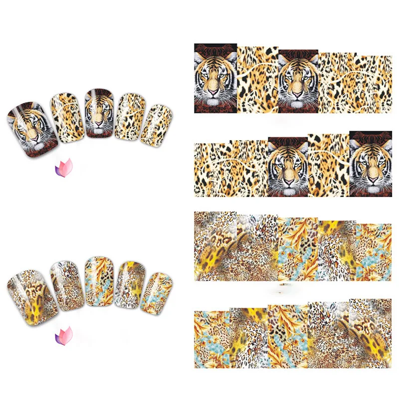 

1Sheet 12 in1 Colorful Animal+Flowers+Plants+Figures+Stone Patterns Nail Stickers5.5*5cm Water Transfer Stickers&Decals For Nail