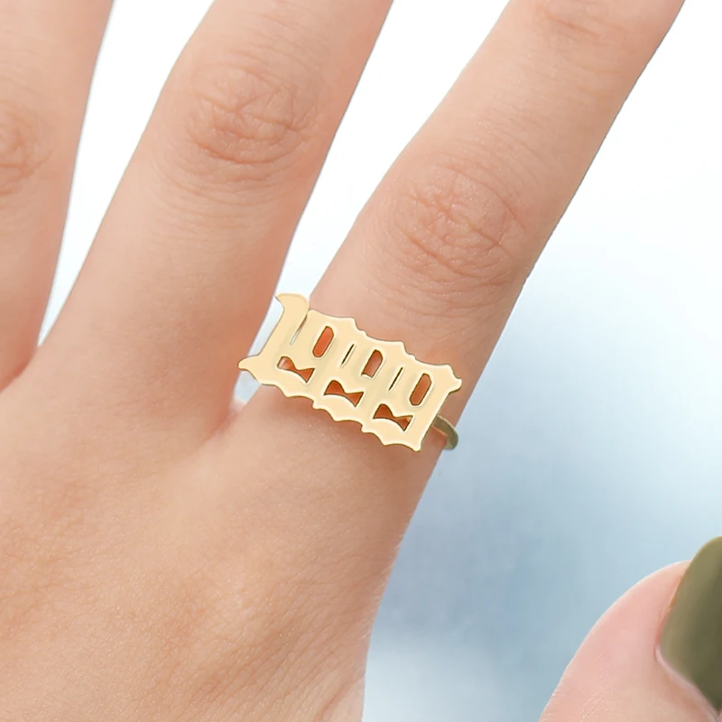 Персонализированные пользовательские кольца с номером года для женщин и мужчин