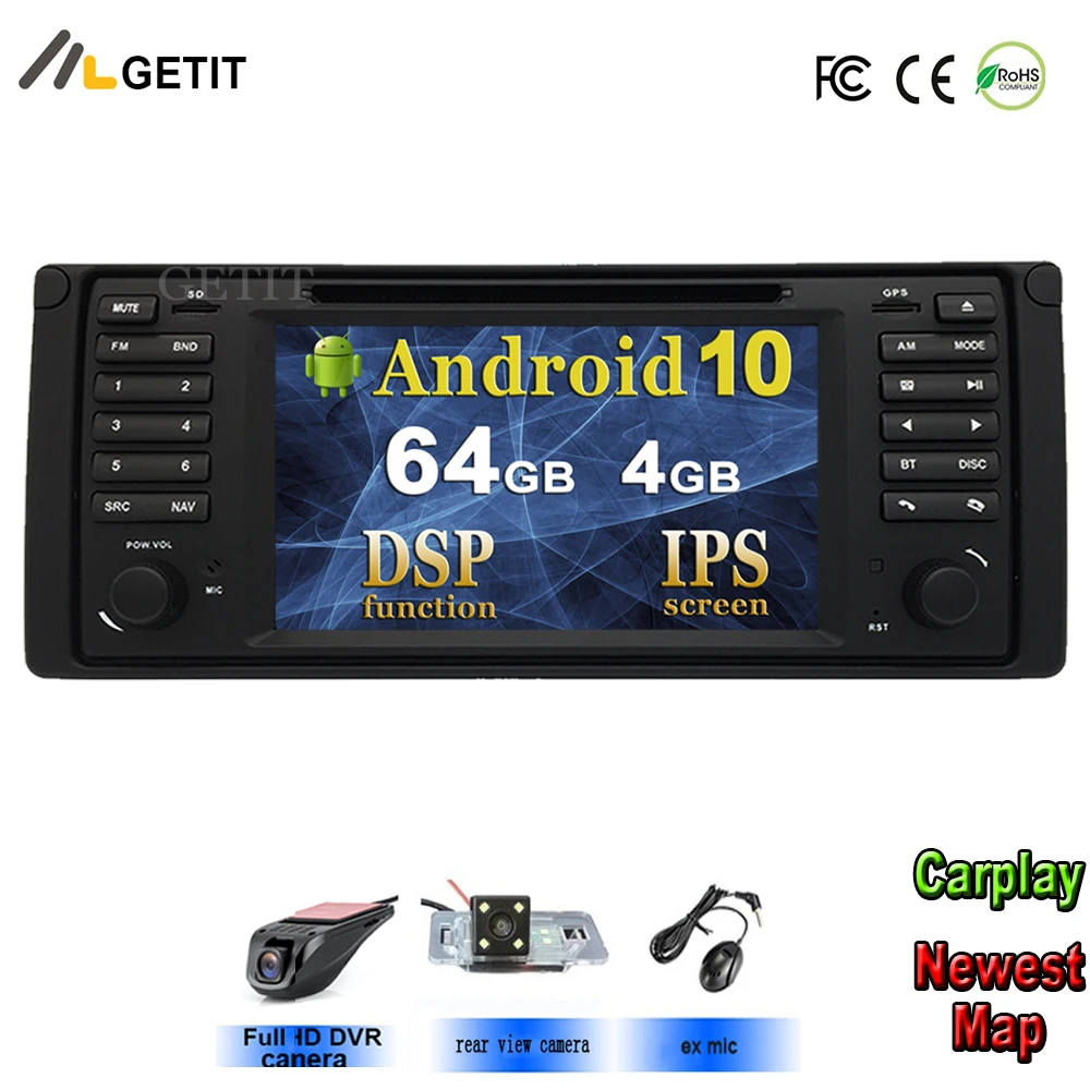 Автомобильный мультимедийный плеер Android 10 стерео радио для BMW X5 E53 M5 5 Sesies E39 с BT Wifi