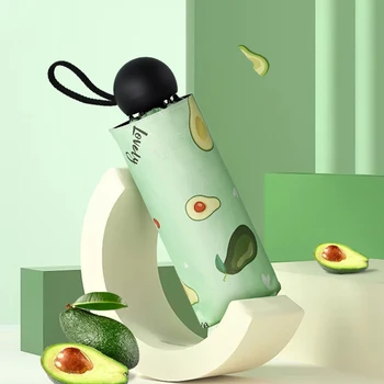 

Fruit Cute Mini Umbrella Portable Girls Kids Clear Umbrellas Rain Women Five Folding Pocket Sun Protect Umbrella UV Parasol