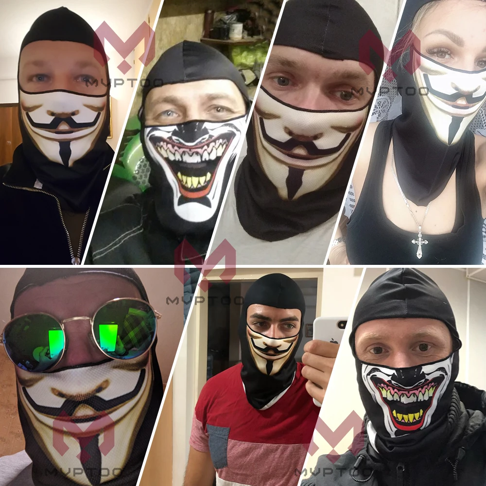 3D Orcs клоун Балаклава Джокер V для Vendetta Маска подшлемник мото мотоцикла