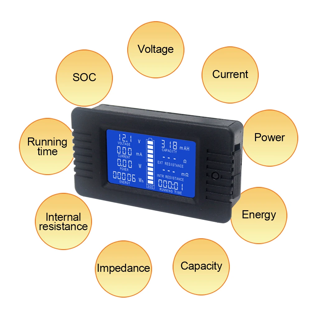 Tester, Power Energy, Electricity Meter, Shunt, DC 0-200V, 10A, 50A, 200A, 300A