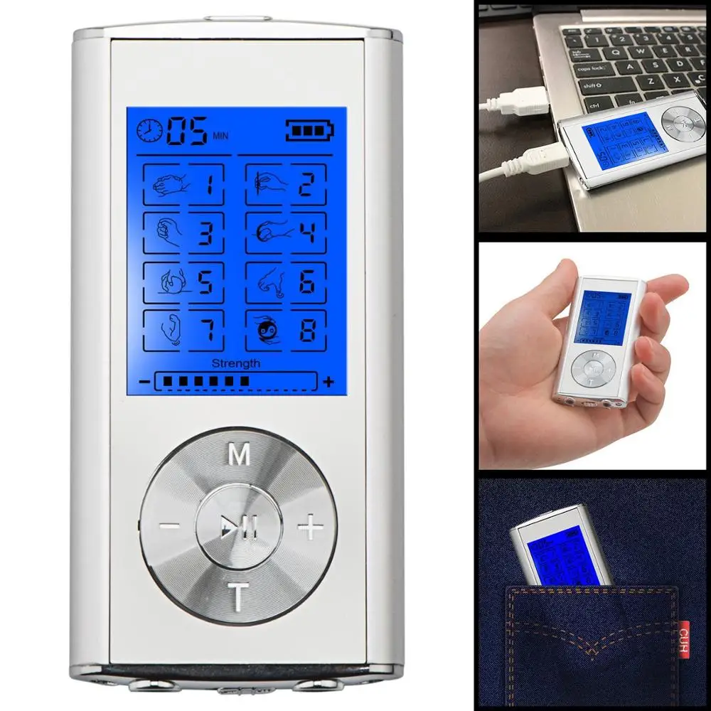 LED Screen smart gezondheid EMS TENS Unit elektronische acupunctuur Massager 8 modus Elektrotherapie apparaat puls stimulator 3