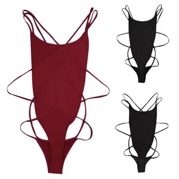 

2020 Summer Women Sexy Off the Shoulder Skinny Jumpsuits Back Strap Automatic Adjustment Bodysuits