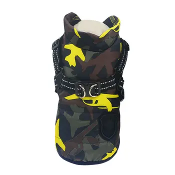 

Polyester Adjustable Soft Cold Weather Dog Clothes Fashion Zipper Closure With Reflective Strip Pet Jacket Windproof Winter Warm