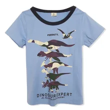Г., новая летняя Стильная Детская Хлопковая футболка с Короткими Рукавами Летняя одежда с рисунком динозавра для мальчиков