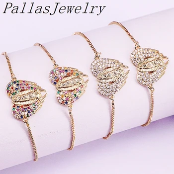 

10Pcs Heart shape cz religion connector charm cubic zirconia micro pave connector bracelet