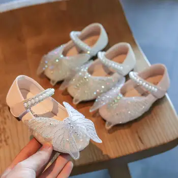 

Autumn Children Shoes Girls Flat Heel Princess Dance Sandals Kids Shoes Glitter Leather Fashion Girls Party Dress Wedding Shoes