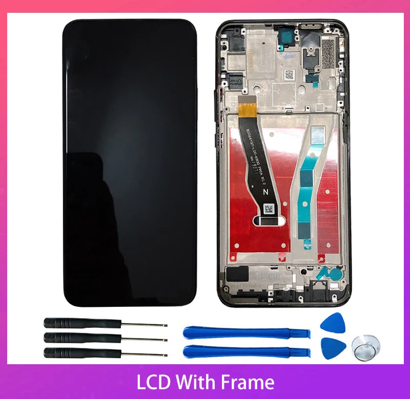 Для huawei P Smart Z/Y9 Prime ЖК-дисплей 6,5" черный+ рамка 10 кодирующий преобразователь сенсорного экрана в сборе запасные части - Цвет: Black With  Farme