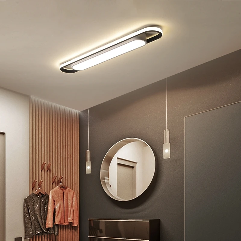 Современный минималистичный светодиодный потолочный светильник высокой яркости, прямоугольный черный/белый светильник для спальни, гостиной, прохода, потолочный светильник ing