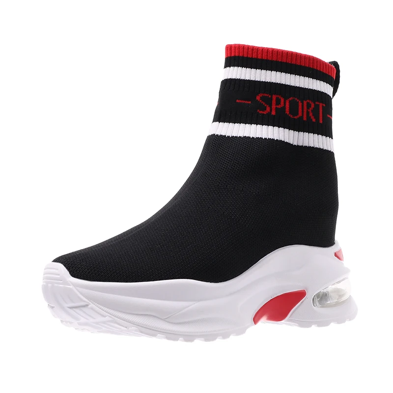 

New large size socks shoes women's autumn and winter high-top small show feet small casual sports shoes trend cloth shoes