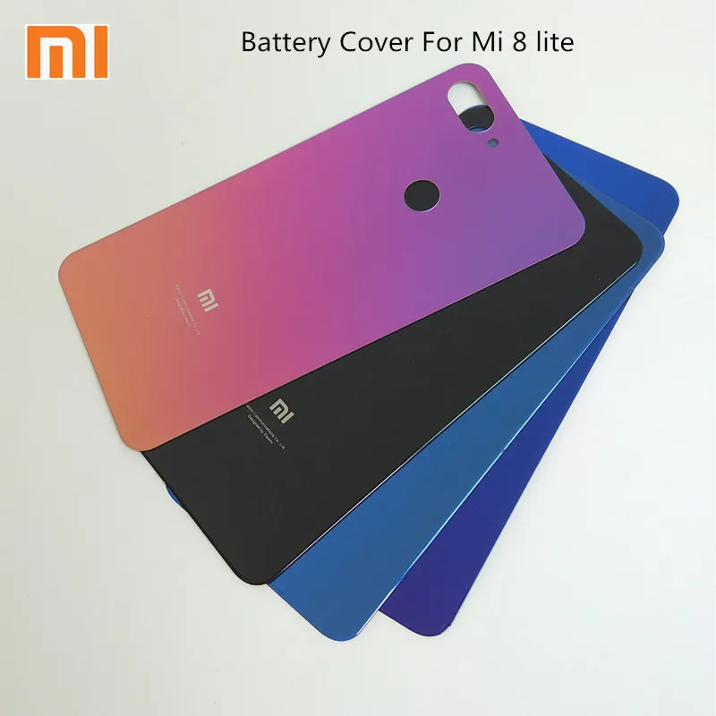Mi 8 Lite 3D стекло задняя крышка корпуса для Xiao mi 8lite mi 8lite задняя дверь Замена жесткий чехол батареи с логотипом