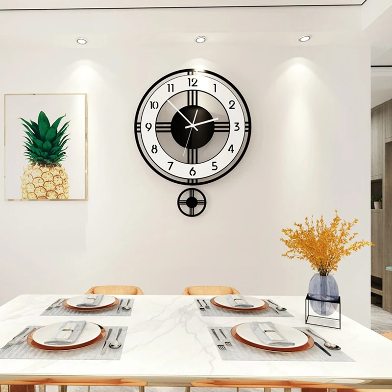 

Silent Large Wall Clock Modern Design Battery Operated Quartz Hanging Clocks Home Decor Kitchen Watch