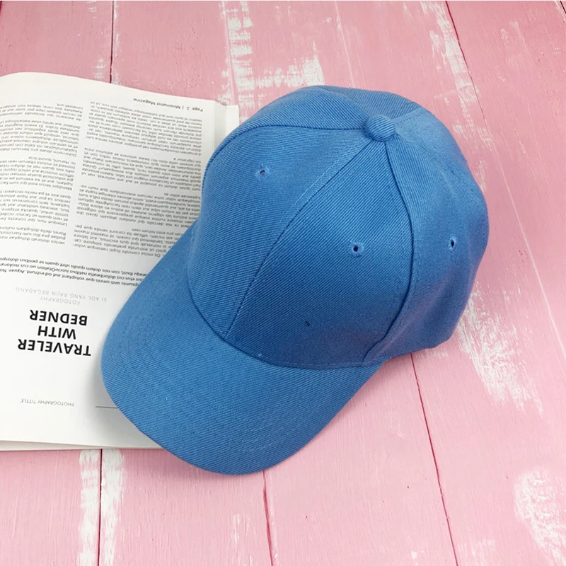 Женская летняя Корейская бейсбольная кепка ins, хип-хоп, повседневная, kpop, одноцветная, солнцезащитная, регулируемая, унисекс, harajuku, винтажный костюм брони - Цвет: Синий