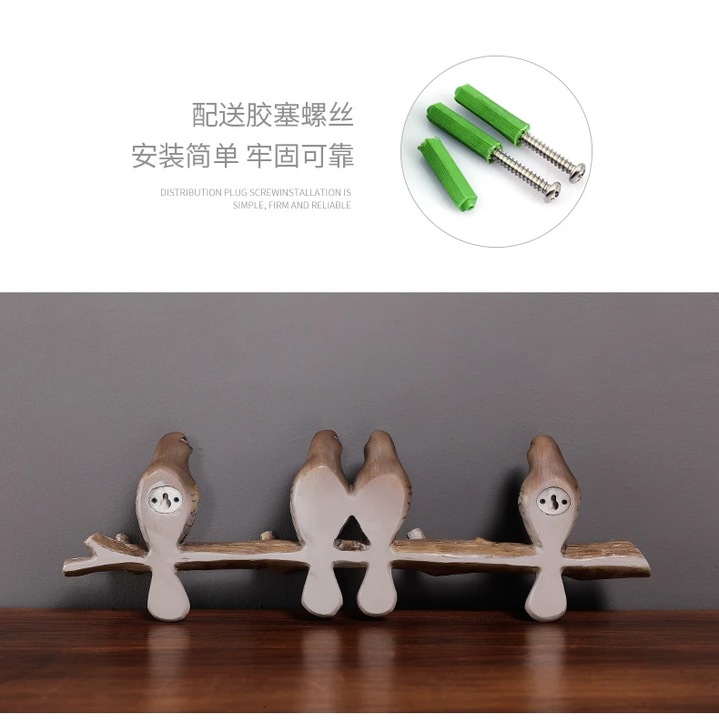 Bird Hooks American Country Home Wall Hangings Practical Door Hanging Ornaments Clothing Clothes Room Creative Ornaments