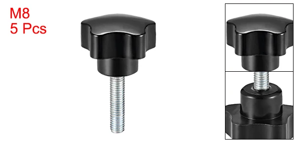 Uxcell Uxcell 5 блоки из серии "Звездные войны", детские ручки M6/M8/M10 10/15/20/25/30/35/40/50 мм с наружной резьбой Сталь цинка серьги-гвоздики черный PP - Цвет: M8 x 25mm