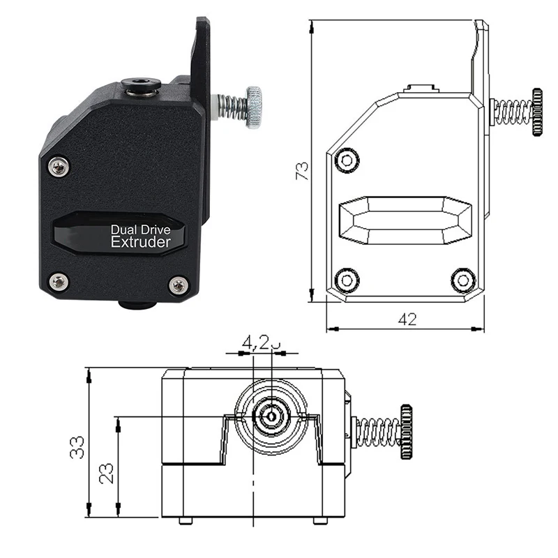 BMG экструдер клонированный Btech Bowden MK8 с двойным приводом для Wanhao D9 Creality CR10 Ender 3 Anet E10