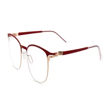 Ультралегкие унисекс Ретро Сплав полный обод линза для рецептов оптические очки красные антибликовые очки для чтения; оправа