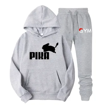 

2019 New Fashion Men Hoodies Suits Brand Tracksuit Men/Women Sweatshirts+Sweatpants Autumn Winter Fleece Hooded Pullover