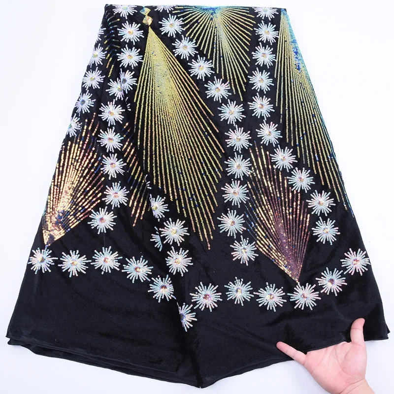 Очень аккуратная кружевная ткань с блестками африканская Высококачественная