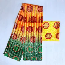 Африканская восковая лента, Шелковый воск, Анкара,, атласная ткань, 4 Ярда, audel/modell, хлопковая ткань для платья+ 2 ярда, шифон, TJ112603