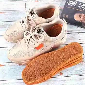 

1 Pair Winter Warm Thick Alpaca Insoles Men's and Women's Sweat-absorbent and Velvet Cotton Insoles Snow Boot Insoles