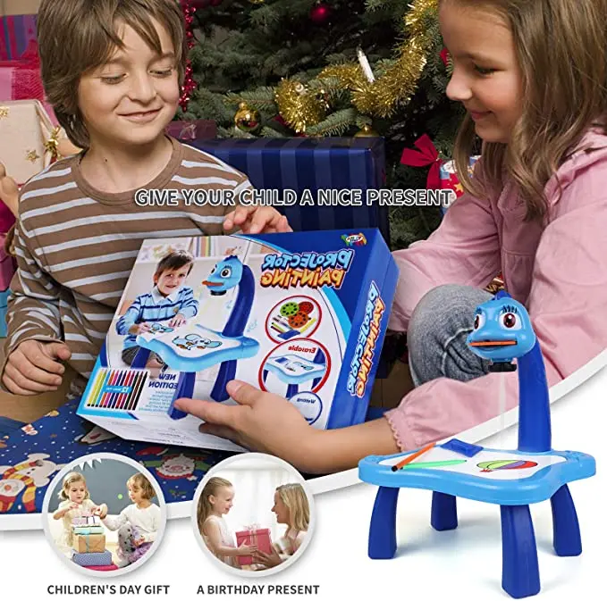 Proyector Led para niños, mesa de dibujo de arte, juguete ligero para  niños, tablero de pintura, escritorio, herramientas de pintura de  aprendizaje educativo, juguetes _ - AliExpress Mobile