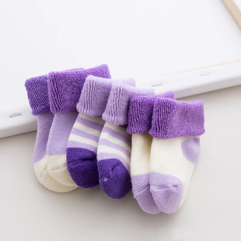 3Pair/lot new casual autumn and winter baby socks cotton 0-1-3 years old children's baby socks