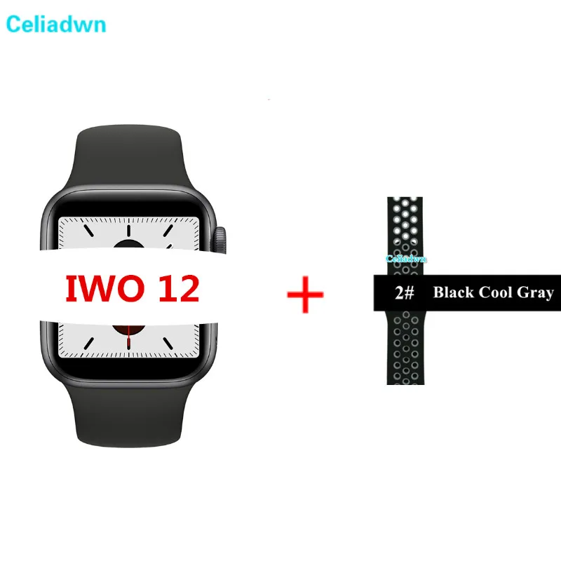 Black Black Gray NK Смарт-часы с Bluetooth, умные IWO 12 1:1 40/44 мм Series 5 монитор сердечного ритма ЭКГ, Смарт часы для iPhone Android телефон PK IWO на возраст 8, 9, 10, 11 - Цвет: Black Black Gray NK