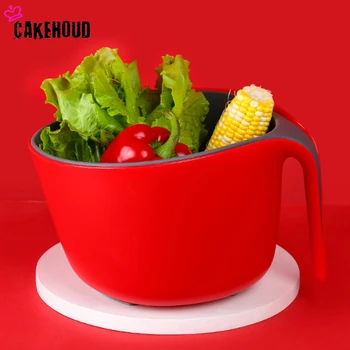 

Double-layer Plastic Drain Basket Vegetable And Fruit Filter Detachable Dish Washing Storage Basket Household Kitchen Tools