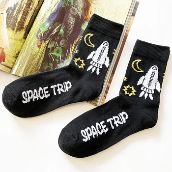 

Women Socks Rockets Sock Woman Standard Black Unisex Long Funny Cotton Novelty Ladies Sox Spring Autumn Female Trendy Calcetines