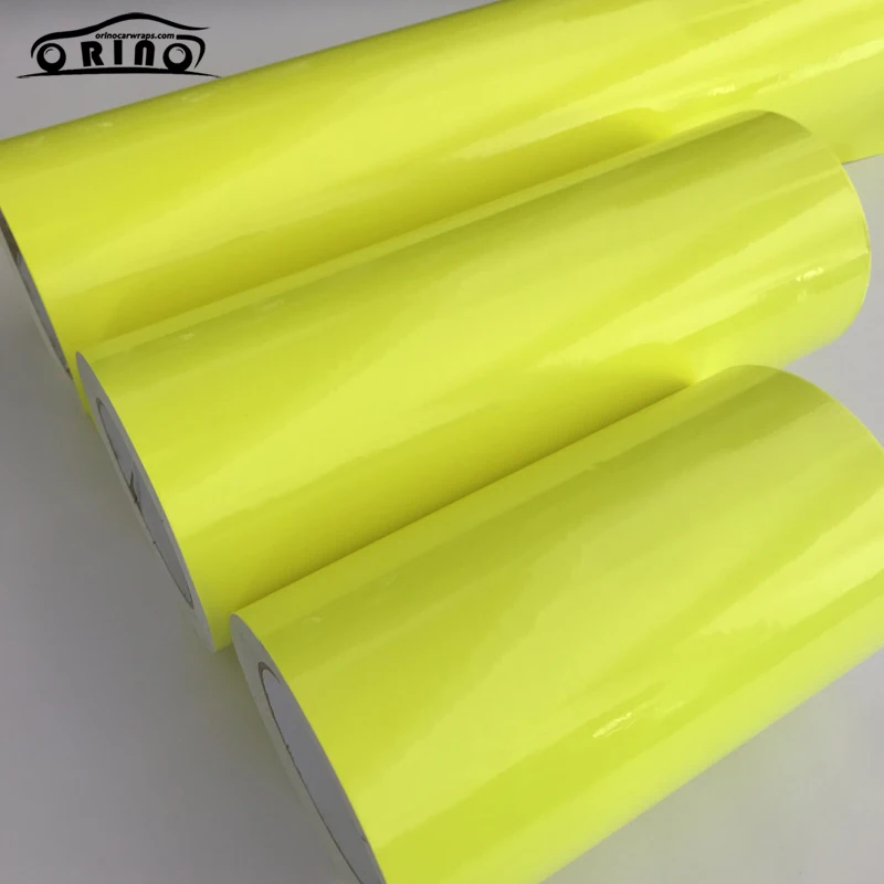 Fluorescent Yellow Gloss Vinyl Wrap Sticker-4