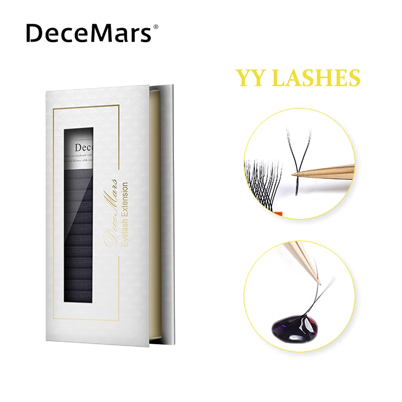 DeceMars YY форма черные коричневые накладные ресницы два кончика ресниц C/D Curl высокое