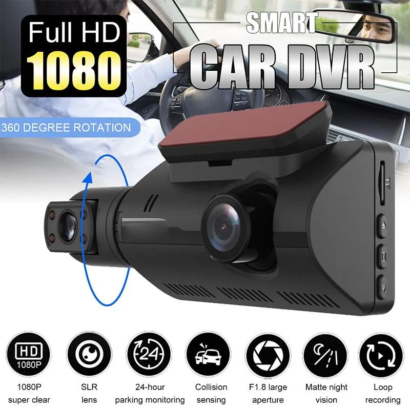 rear view mirror reverse camera FHD Car 1080P DVR Camera Dash Cam Dual Record Hidden Video Recorder Dash Cam Night Vision Parking Monitoring G-sensor DashCam rear view mirror reverse camera