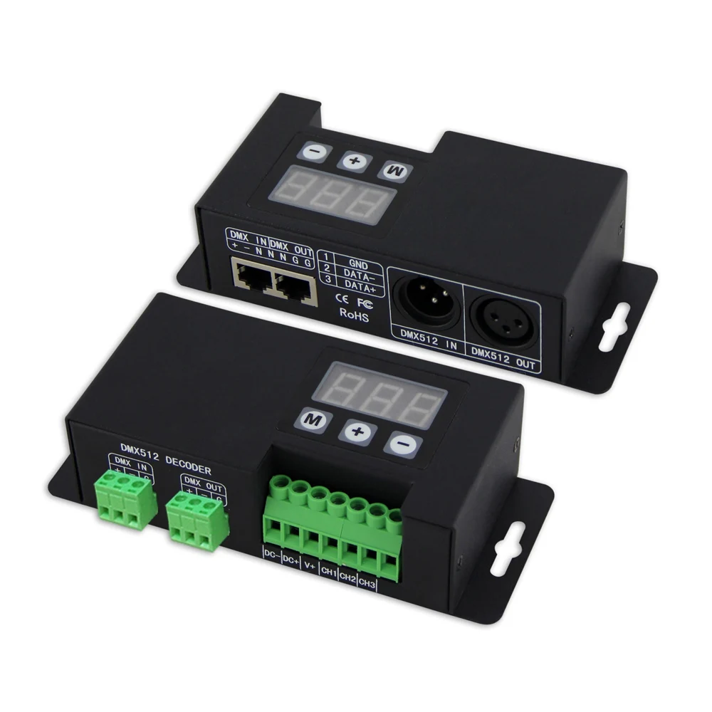 

3 канала DMX декодер DMX512 Декодер контроллер RGB светодиодный светильник 6A * 3CH DC12-24V