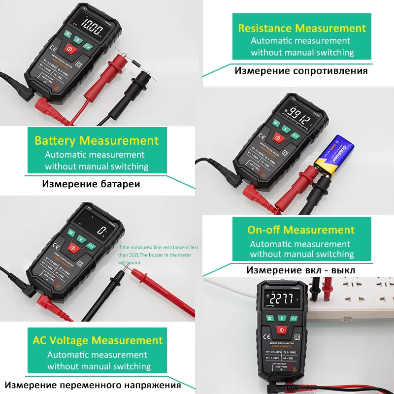 Goedkoop Mini Smart Multimeter Intelligente Automatische Multimeter 9999 Telt Hoge Precisie Digitale Multimeter Tester True Rms Multimetro