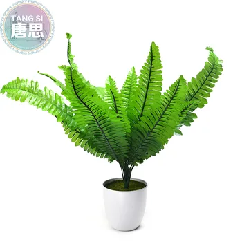 

Artificial Plant Persian Leaf 18 Head Lysimachia Plant Wall Decoration Green Vegetation Landscape with Wood Decoration Green Lea