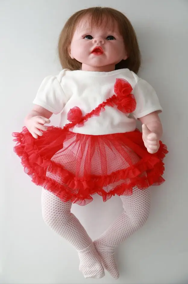 IVITA DS1806 49 см levensechte babypoppen кремния reborn baby Мягкая кукла девочка с нарисованными ногтями посаженные волосы игрушки для детей - Цвет: As photo