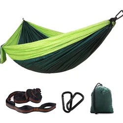 Hamac Parachute léger en nylon, ajoutez 3 personnes, 300x200, avec corde d'arbre chrysanthème en Nylon haute résistance 