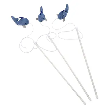 

3 Pcs Cute Cat Catcher Teaser Wand with Plush Whale Shape Pet Interactive Toy Funny Cat Stick Beautiful Entertainment