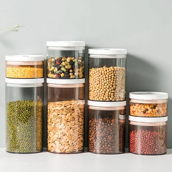 

1300ML Food Storage Box Container Plastic Kitchen Refrigerator Jars Dried Grains Storage Bottle Tank Transparent Sealed Cans