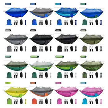 

Portable Camping Hammock With Mosquito Net Outdoor Hiking Hammock Tent Swing Hanging Garden Bed Sleeping Double Hammock Hang Bed
