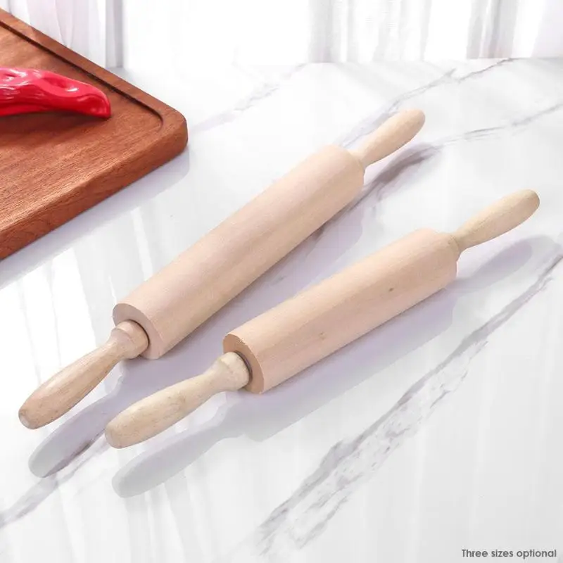 Solid Wooden Roller Baking Cookies Pastry Pizza Wide Noodle Biscuit Fondant Cake Dough Rolling Pin Kitchen Small Gadget