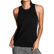 Тренировки Бег майка тренажерный зал с круглым вырезом женский топ для йоги спортивный Быстросохнущий с открытой спиной Фитнес спортивная одежда, без рукавов, сексуальные